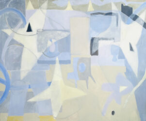 Juliana Hyrri: Ehdotus etsivän silmän kulusta, öljy pellavalle, 150 x 180 cm, 2026